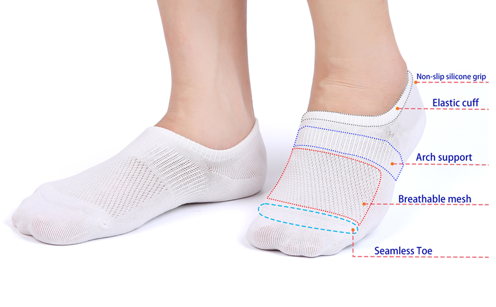 athletics cotton no show socks invisable hidden arch support seamless low cut