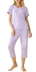 pajamas for women tops and capris pants pajamas set for women