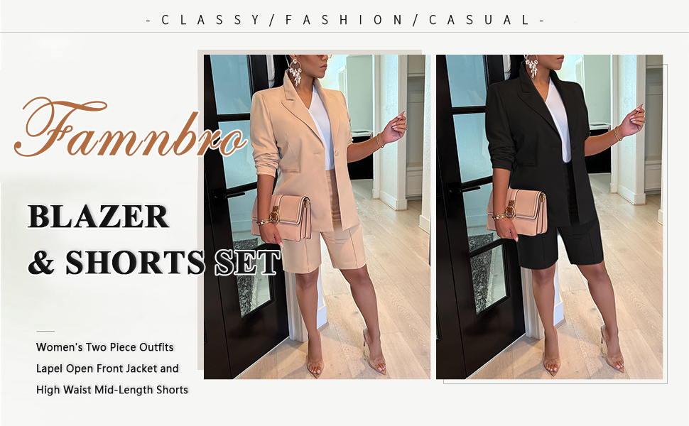 blazer and shorts set women