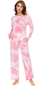 NACHILA Womens Pajamas Set Long Sleeve Sleepwear