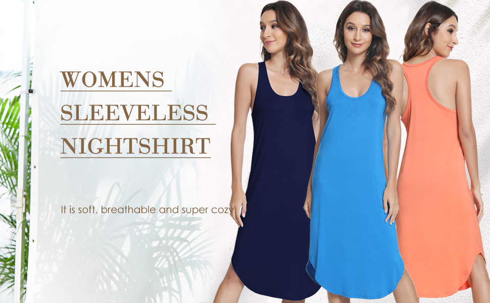 Women tank sleep dress with perfectly-lined hems keep you looking cute as lounge wear