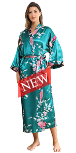 floral long robe long kimono robe satin robe silk robes for women long summer robe floral robes