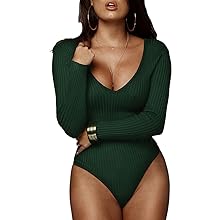 Weigou Women Long Sleeve Bodysuits Tops