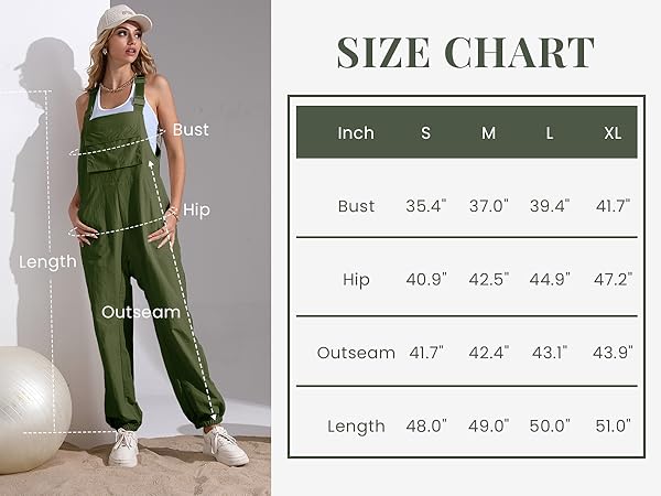 Size of Jawmeu Casual Overalls