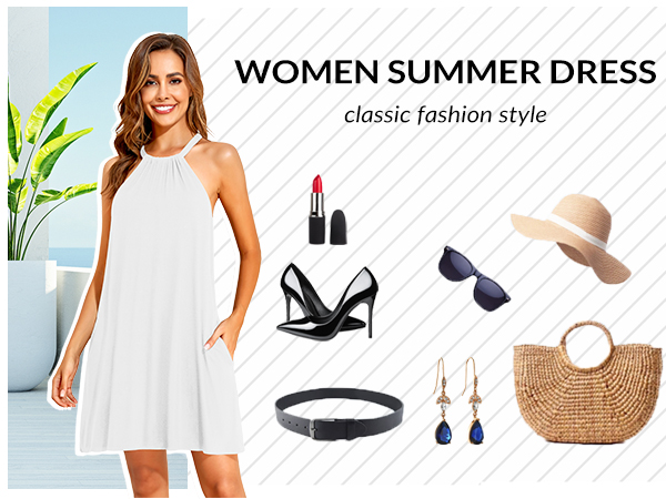 Sleeveless Summer Dresses for Women Casual Beach Sun Dresses