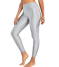 High Waisted Yoga Pants Tummy Control Shiny Sports Tights Workout Leggings