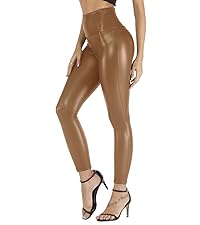 Faux Leather Leggings Plus Size Girls High Waisted Stretch PU Leather Yoga Tight Pants