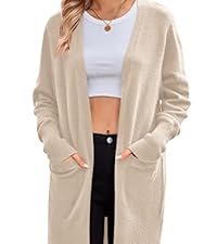 Womens Lightweight Long Sleeve Cardigan Open Front Soft Knit Sweater Coat with Pockets