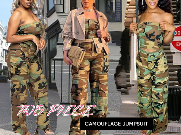 women camo jumpsuit