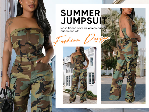 women camo jumpsuit