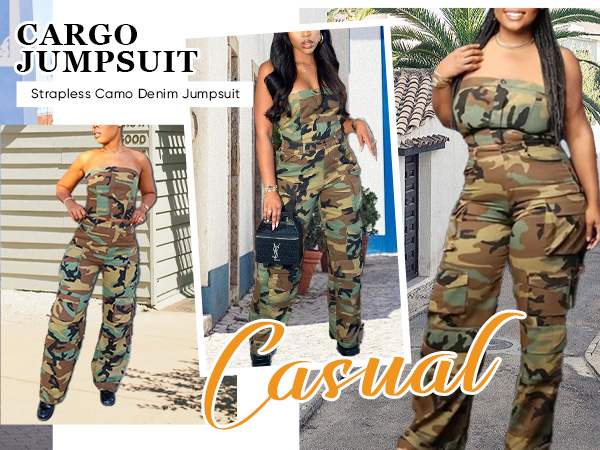 women camo jumpsuit