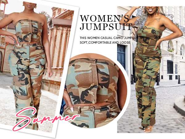 women camo jumpsuit