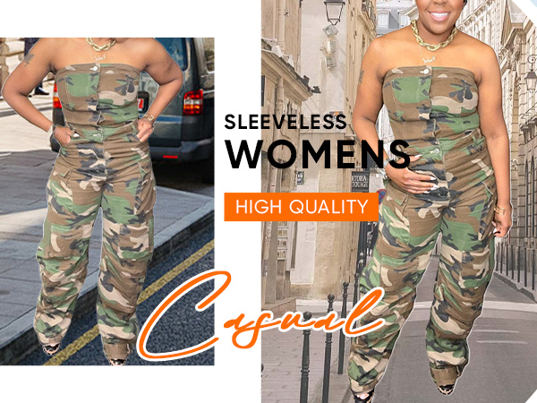 women camo jumpsuit