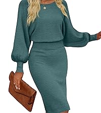 Puff Sleeve Midi Dress