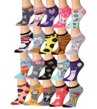 Women&#39;s 20 Pairs Colorful Patterned Low Cut/No Show Socks