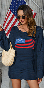 Allifewithu american flag crochet cover up