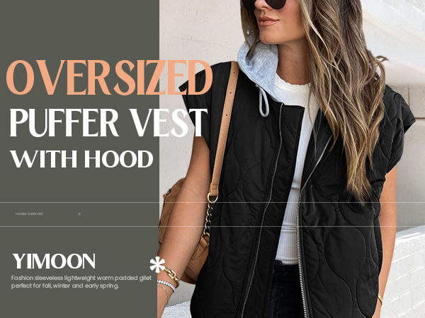 Oversized puffer vest