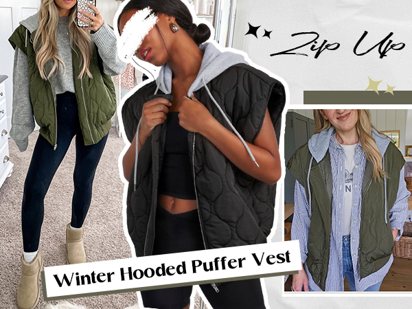 hooded puffer vest