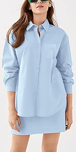 POWSEEN Women&amp;#39;s Button Down Shirts Long Sleeve