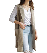 long linen vest women