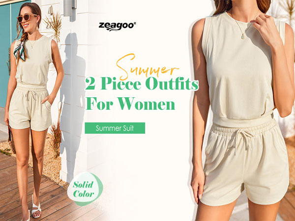 Zeagoo Womens Summer 2 Piece Outfits