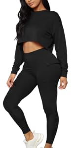 2 Piece Outfits Crop Sweatshirt