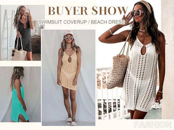 Beach Cover Ups for Women Bathing Suit Cover Ups 2024 Sleeveless Summer Beach Dress Bikini Swimsuits