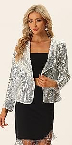 B0C4DJH1M6 Sequin Blazer