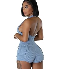 Backless Shorts Jumpsuit