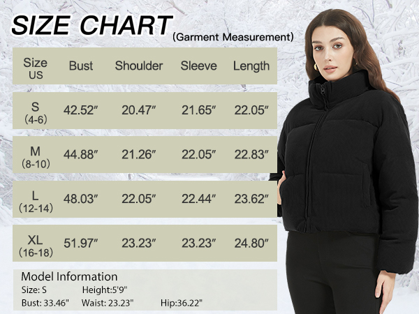 Women’s Corduroy Puffer Jacket Winter Quilted Coats Lightweight Ribbed Short Down Jackets Outerwear