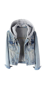 women''s hooded jean jacket