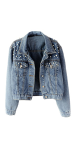 women''s pearl jean jacket