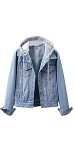 women denim jacket with hoodie