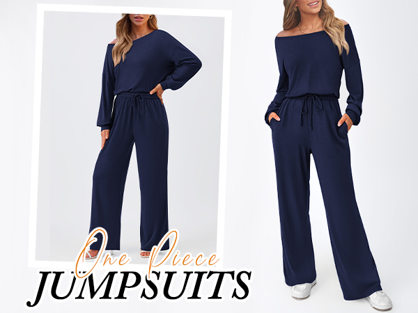 off the shoulder jumpsuit for women knit loose fit one piece jumpsuits for women