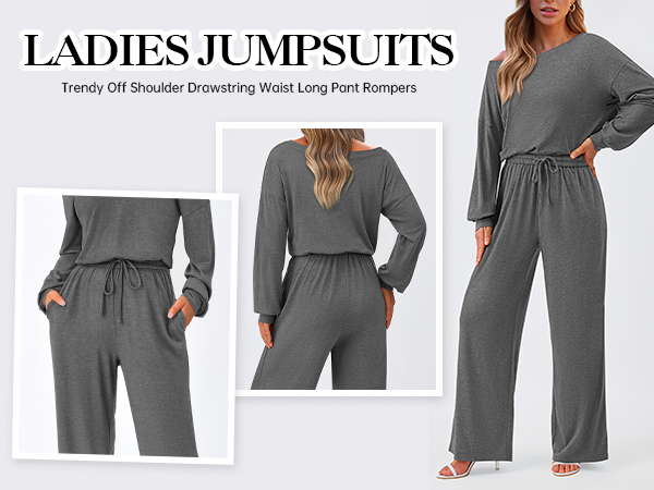 ladies fall winter clothes lounge wear for women solid color comfy long rompers for women fashion