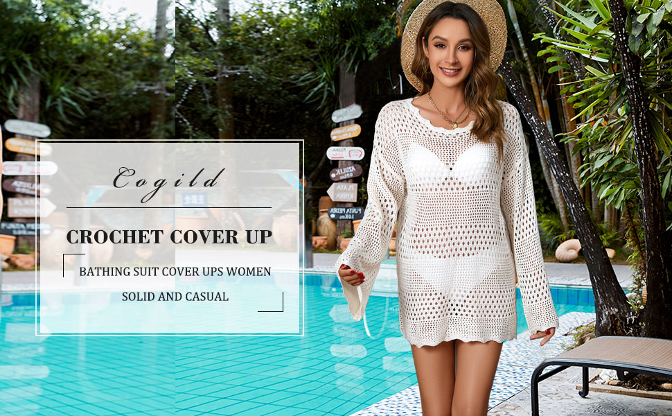 Women Swimsuit Crochet Hollow Out Swim Cover Up Bikini Swimwear cover ups