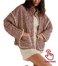 Floral printed quilted jacket