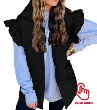 Ruffle sleeve puffer vest