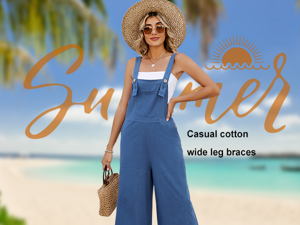 Women''s Adjustable Straps Jumpsuit Overalls with Pockets