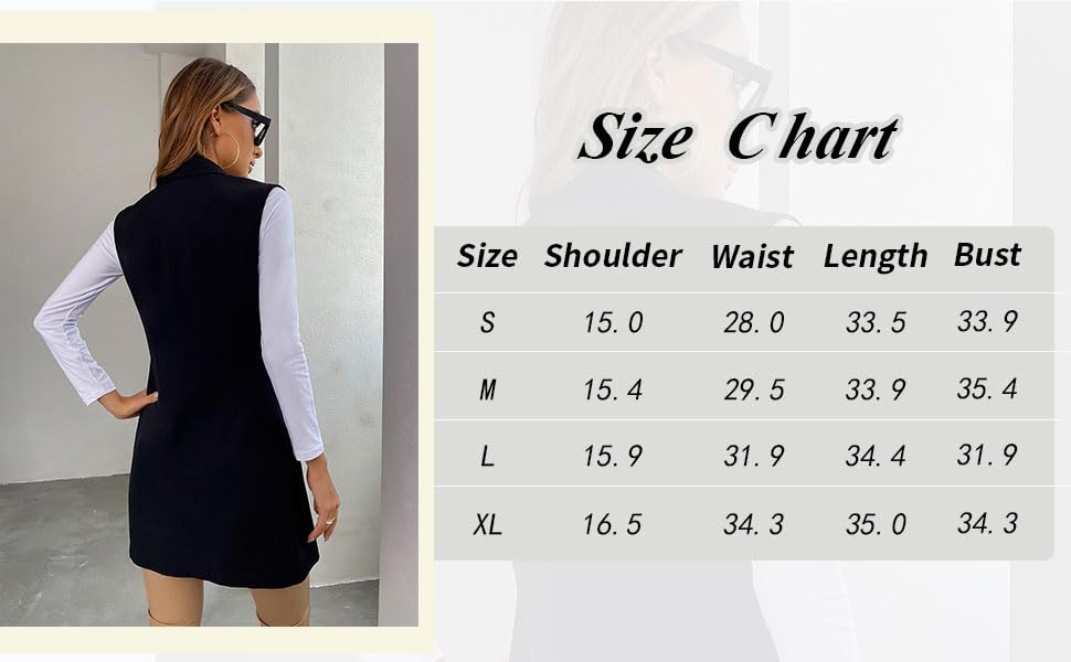 Verdusa Women''s Open Front Sleeveless Lapel Collar Vest Blazer Jacket