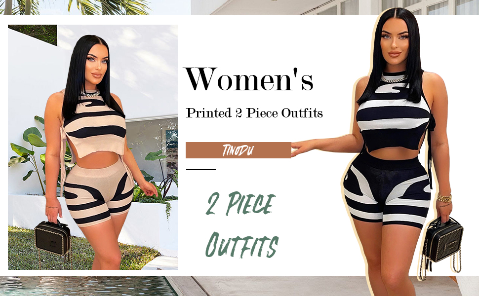 Sexy 2 Piece Outfits Sweater Sets Ribbed Knit Sleeveless Tie Side Crop Top Shorts Set Tracksuit