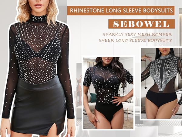 Studded Rhinestone Bodysuit