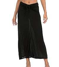 ruched maxi convertible coverup beach swimsuit skirt for ladies vacation pool beach