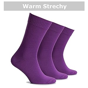 Womens Plain Color Wool Crew Socks