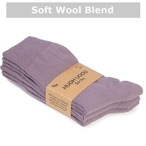 Womens Plain Color Wool Crew Socks