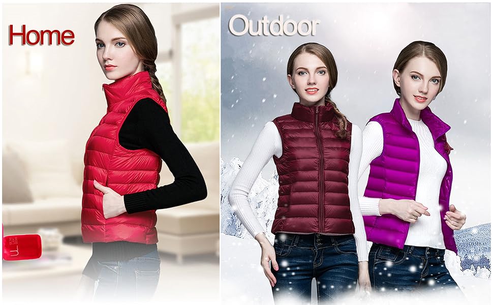 FOURSTEEDS Women''s Lightweight Waterproof Packable Down Jacket Outwear Puffer Vest