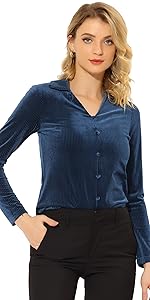 Velvet Shirt Blouse