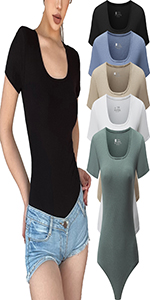 short sleeve bodysuits for women