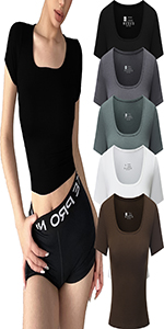 short sleeve crop top for women