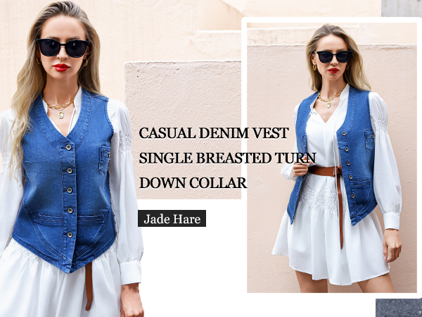 women denim vest